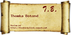 Thomka Botond névjegykártya